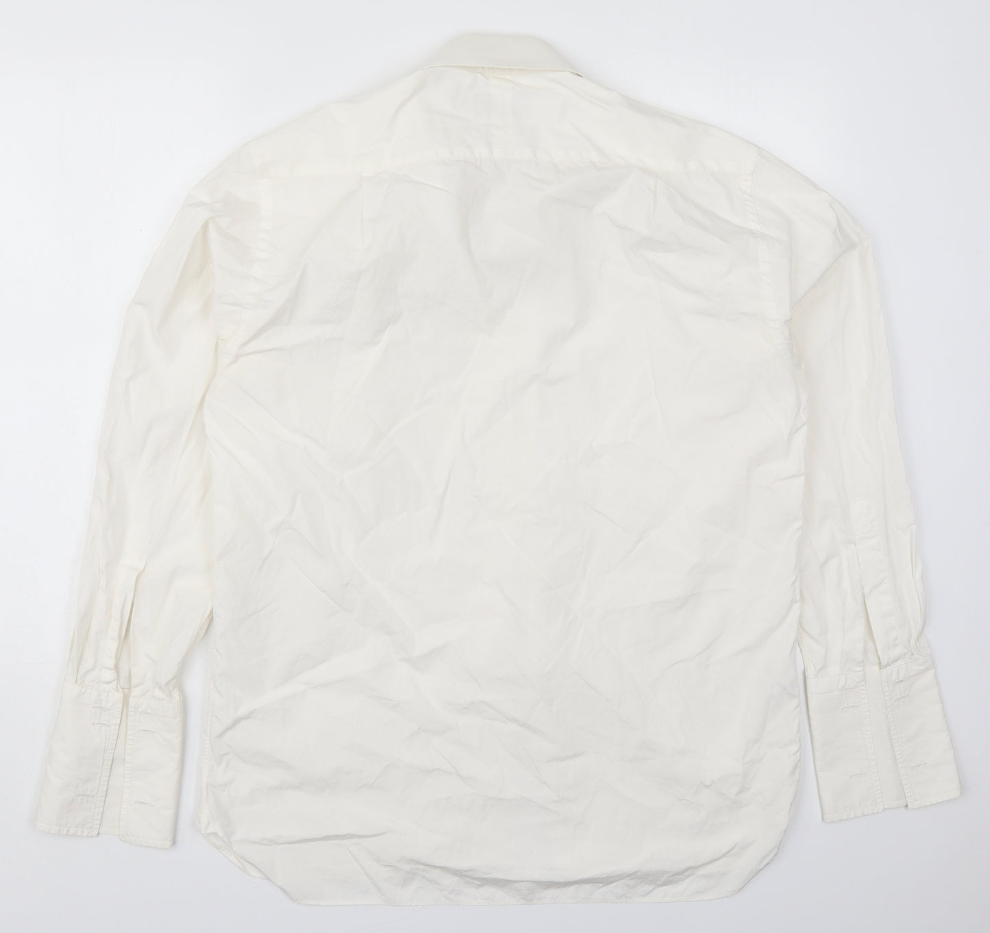 Marks and Spencer Mens White  Cotton  Dress Shirt Size 15.5 Collared Button