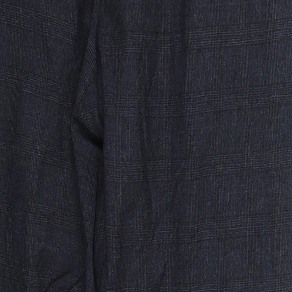 NEXT Mens Blue Check Wool Trousers  Size 32 L29 in Regular Button