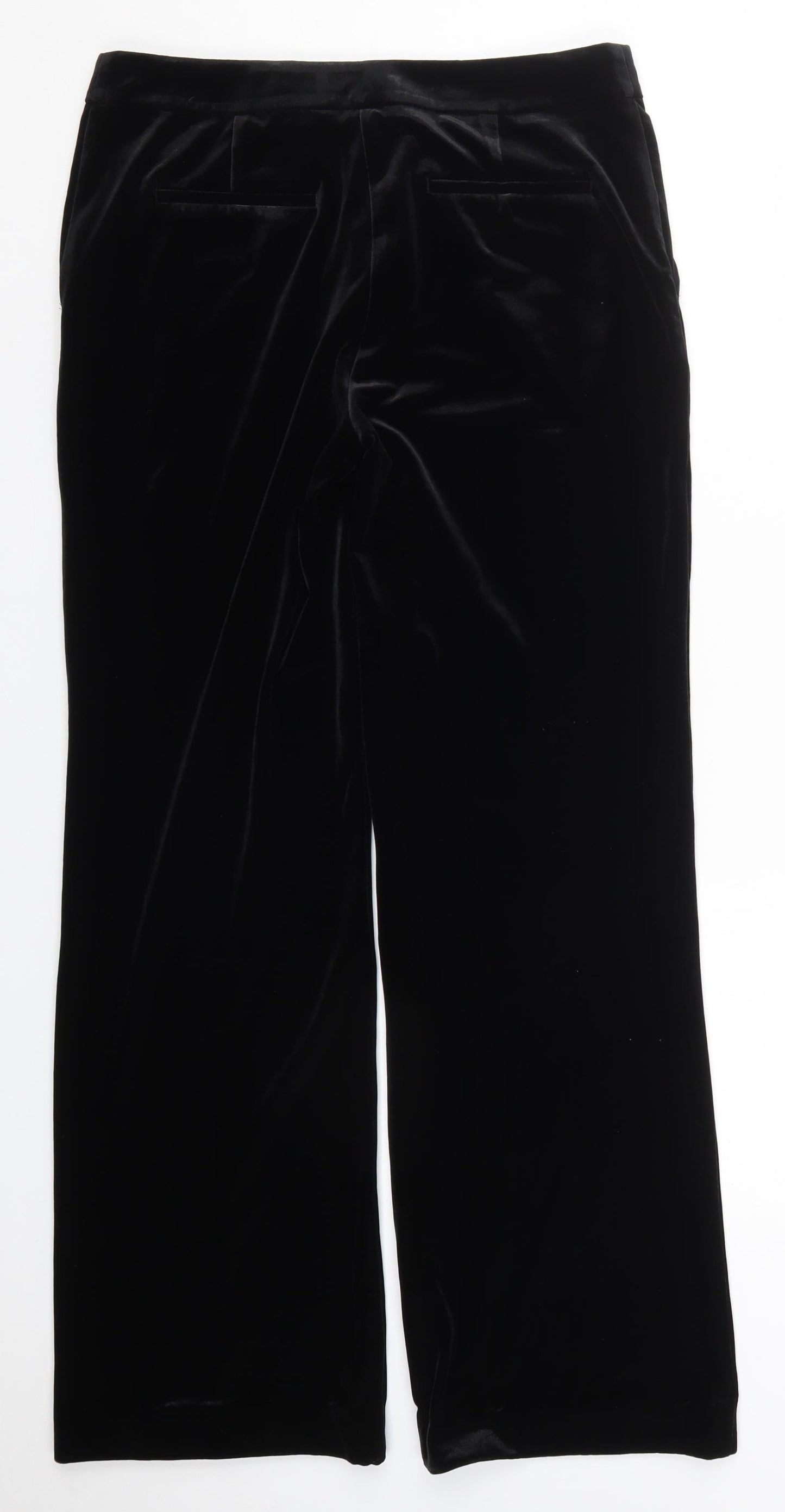 NEXT Womens Black  Polyester Trousers  Size 10 L31 in Regular Hook & Eye