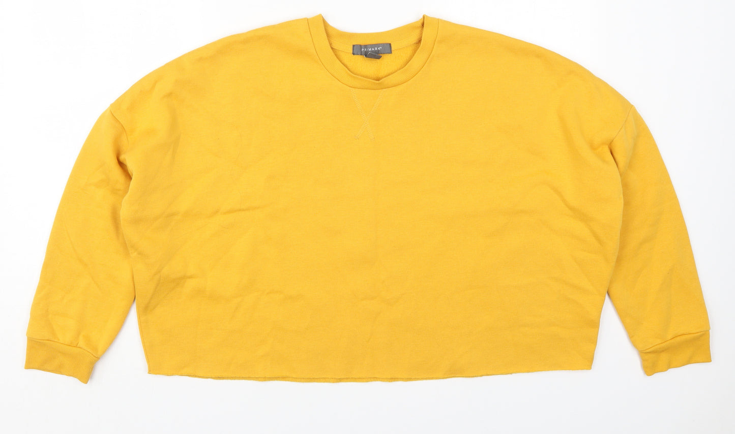 Primark Womens Yellow  Cotton Pullover Sweatshirt Size 12  Pullover