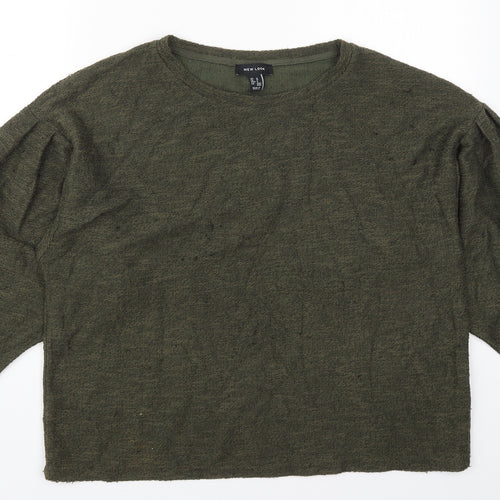 New Look Womens Green Round Neck  Polyester Pullover Jumper Size M