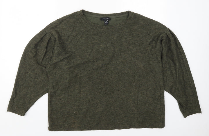 New Look Womens Green Round Neck  Polyester Pullover Jumper Size M