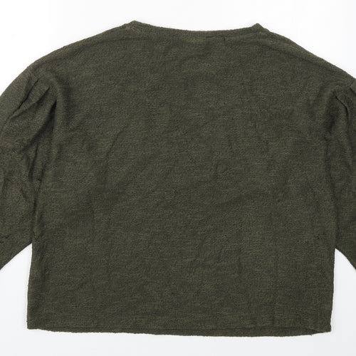 New Look Womens Green Round Neck  Polyester Pullover Jumper Size M