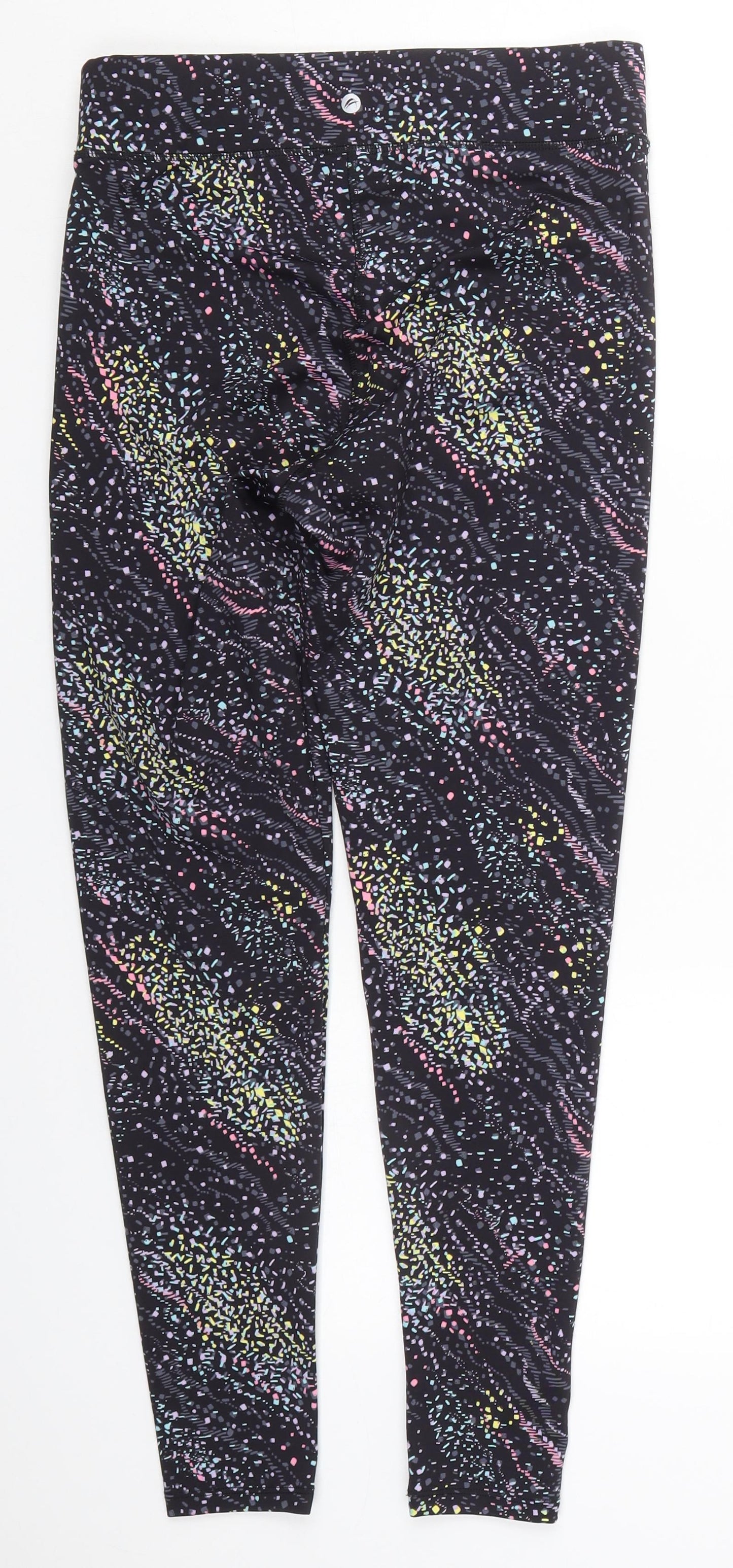F&F Womens Multicoloured Geometric Polyester Capri Leggings Size 12 L27 in Regular