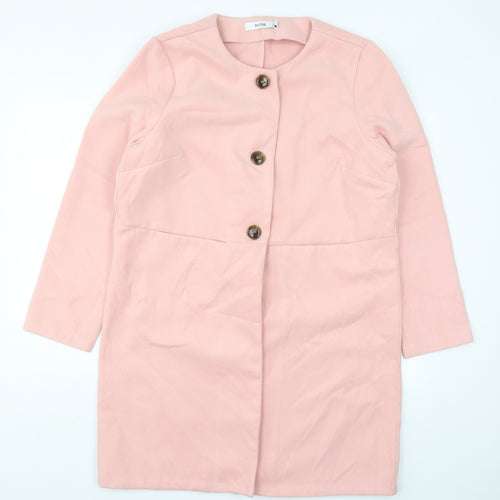 Just Fab Womens Pink   Pea Coat Coat Size XL  Button
