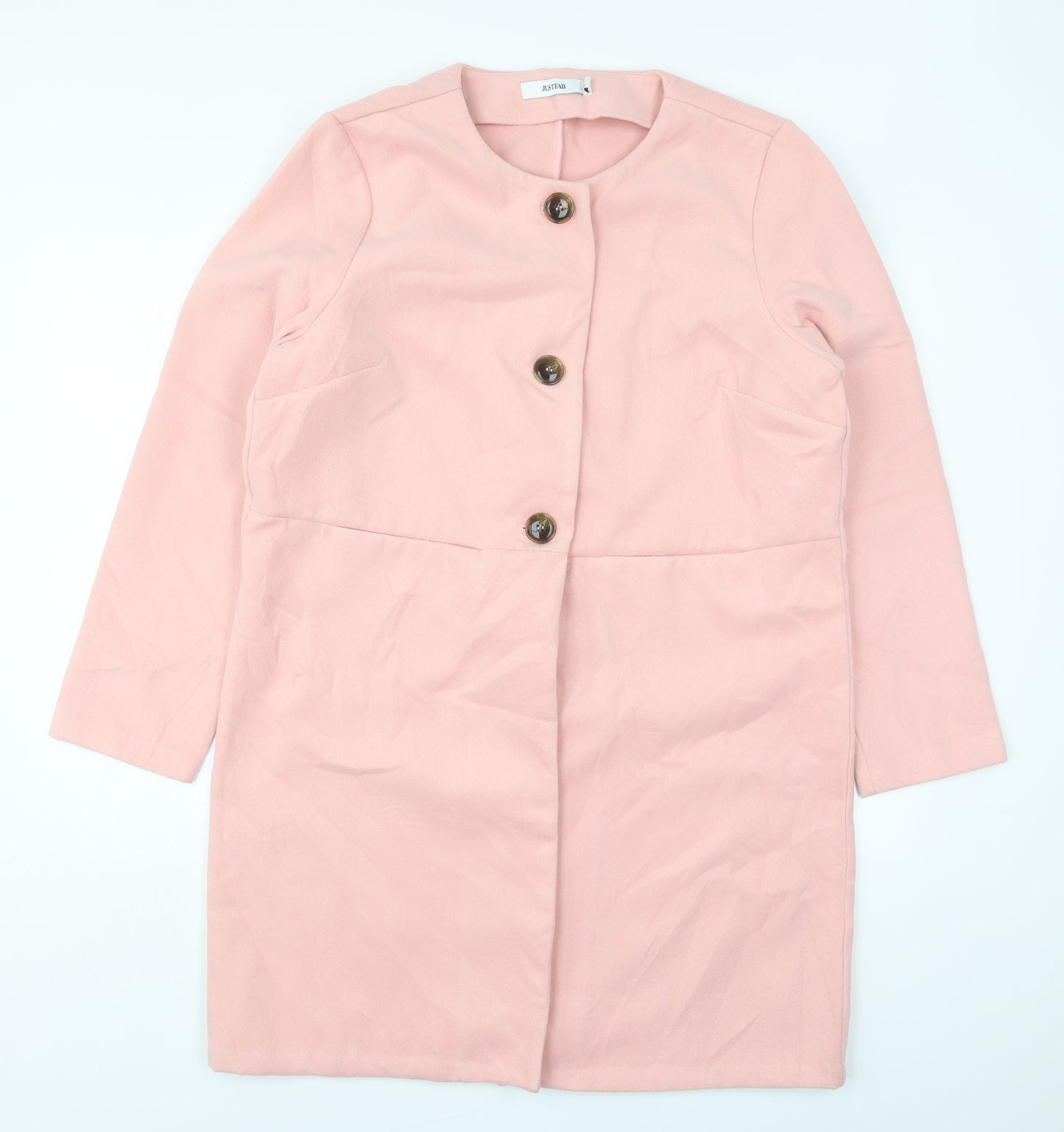 Just Fab Womens Pink   Pea Coat Coat Size XL  Button