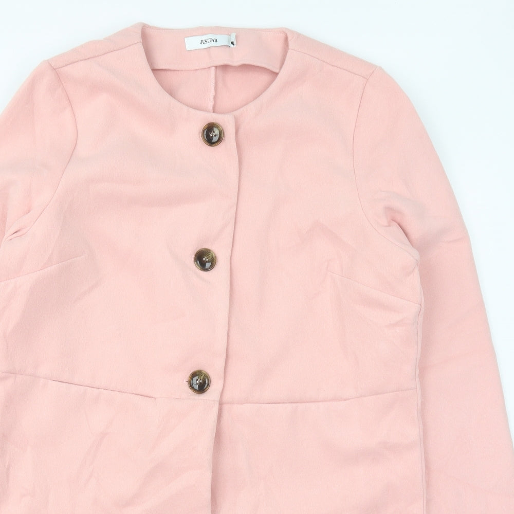 Just Fab Womens Pink   Pea Coat Coat Size XL  Button