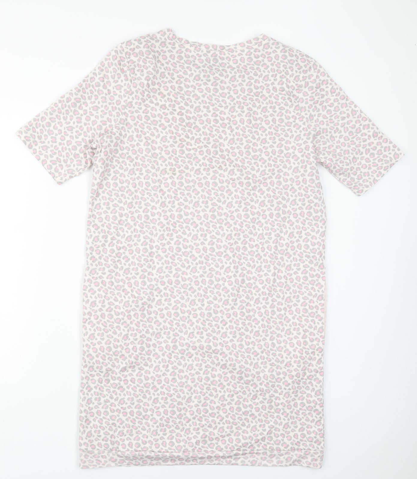 Aron Womens Pink Animal Print Cotton Top Dress Size 12