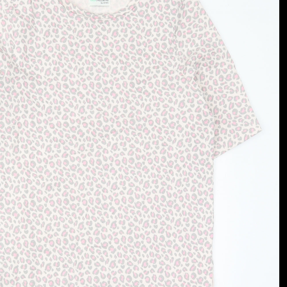 Aron Womens Pink Animal Print Cotton Top Dress Size 12