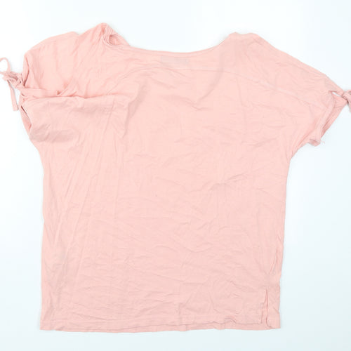 Avenue Womens Pink  Cotton Basic T-Shirt Size 12 V-Neck