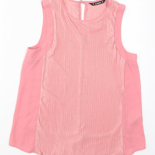 Dunnes Womens Pink  Polyester Basic Tank Size 12 Round Neck