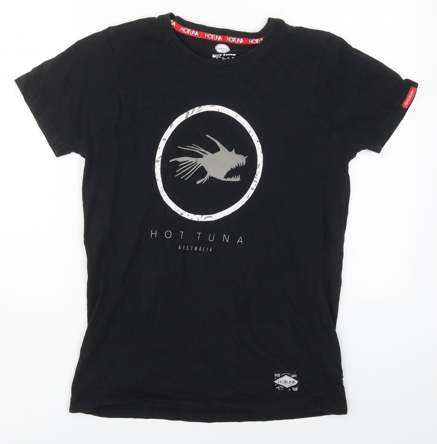 Hot Tuna Mens Black  Cotton  T-Shirt Size S Crew Neck