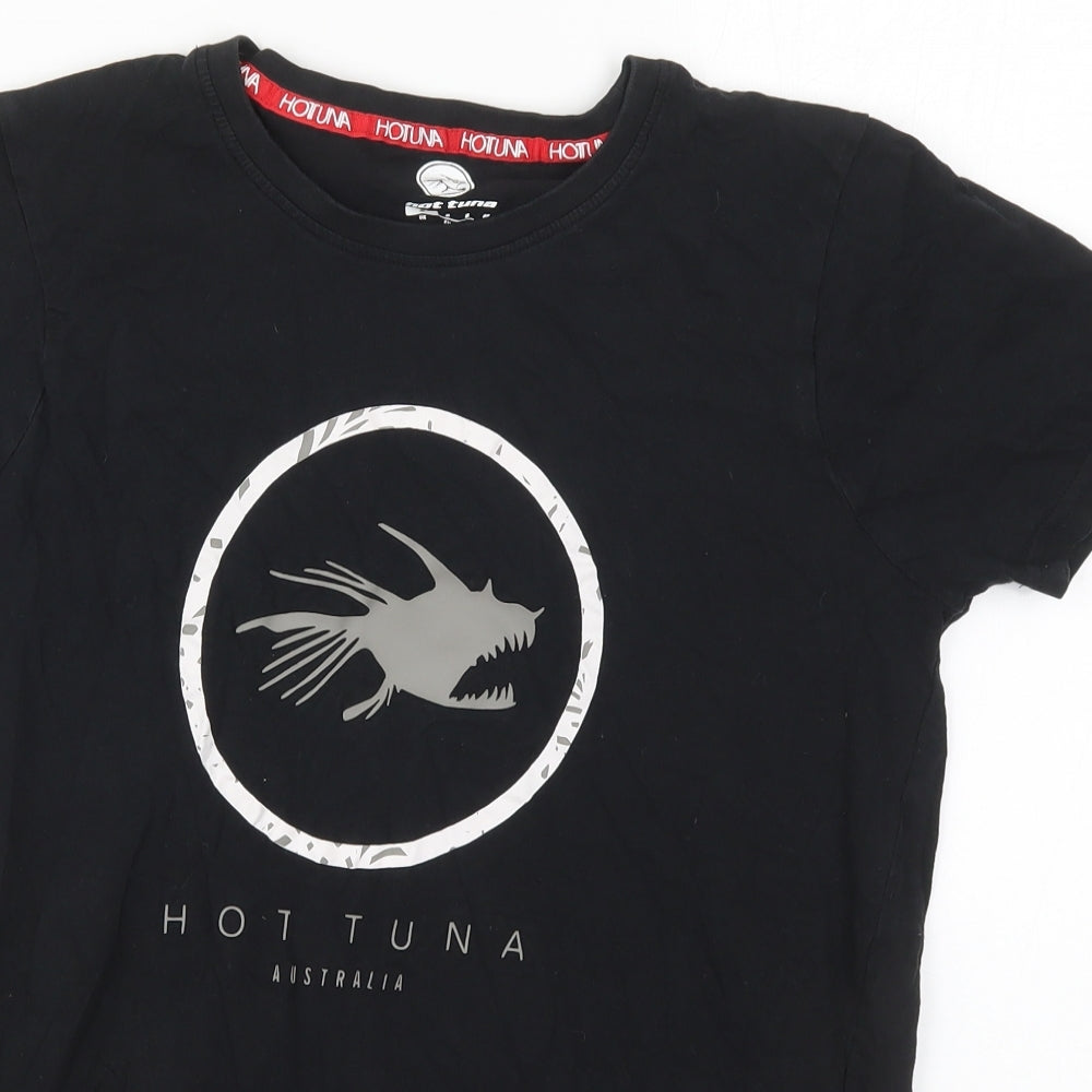 Hot Tuna Mens Black  Cotton  T-Shirt Size S Crew Neck