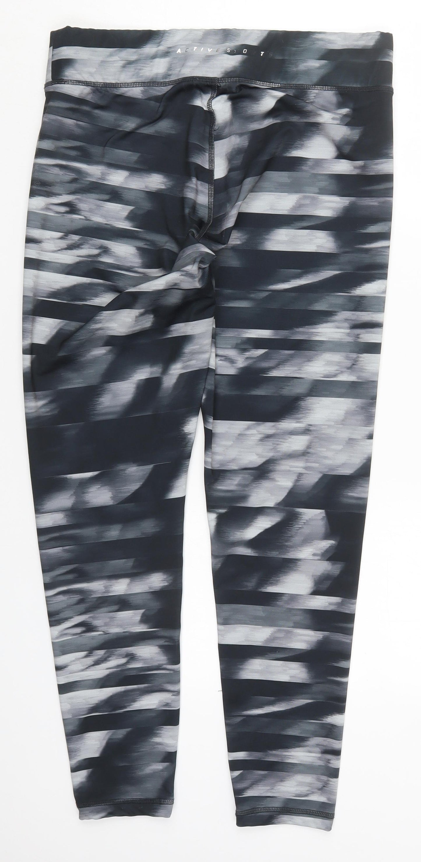F&F Womens Grey Geometric Polyester Compression Leggings Size L L27 in Regular