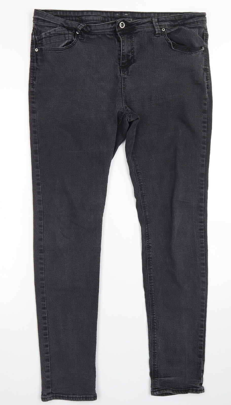 Denim Co Womens Black  Cotton Skinny Jeans Size 18 L29 in Regular Button