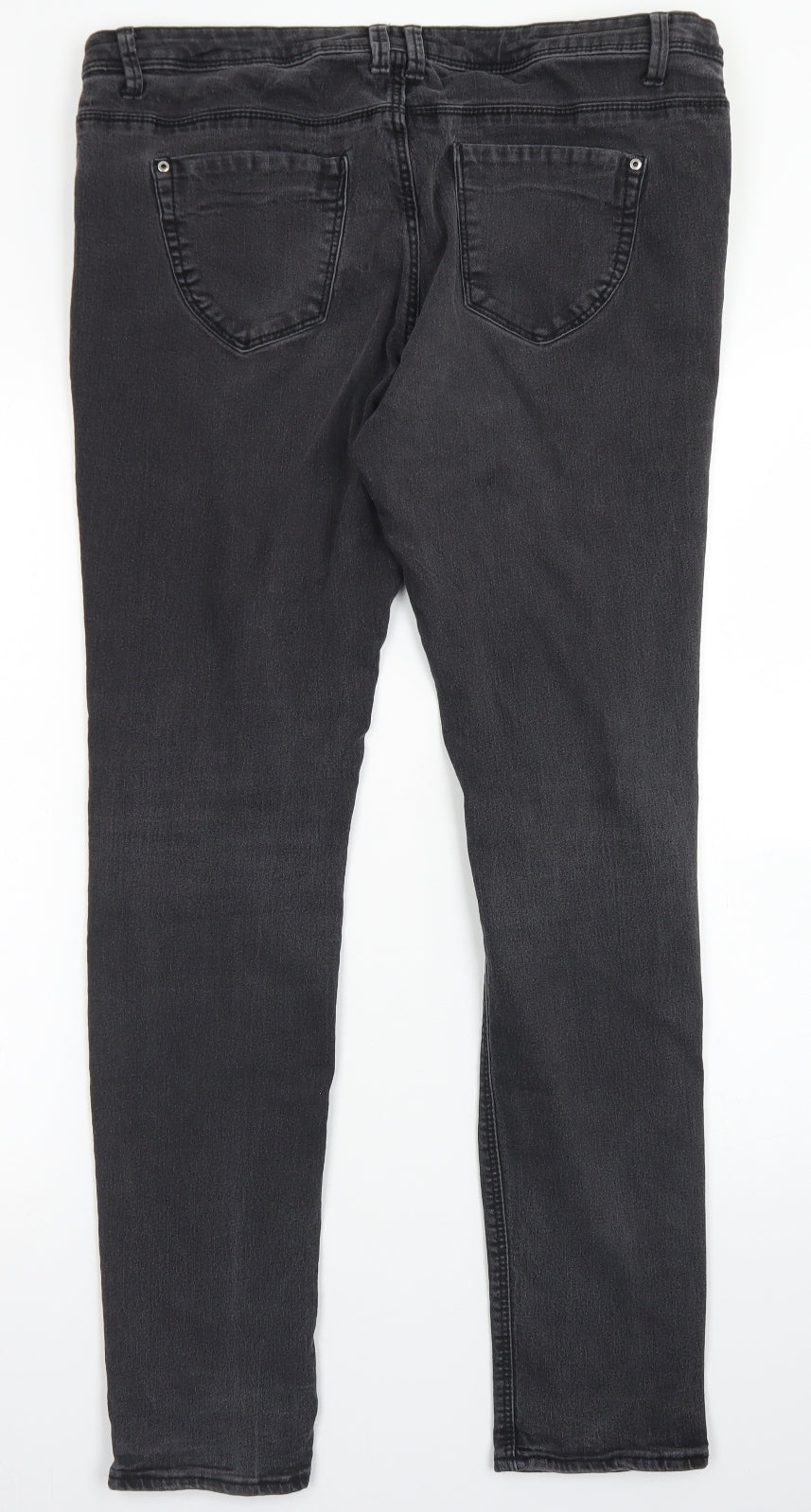 Denim Co Womens Black  Cotton Skinny Jeans Size 18 L29 in Regular Button