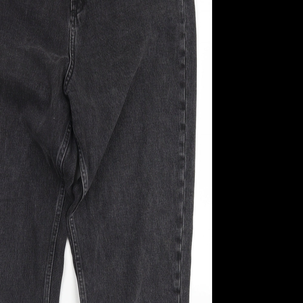 ASOS Womens Black  Cotton Mom Jeans Size 30 in L32 in Regular Button