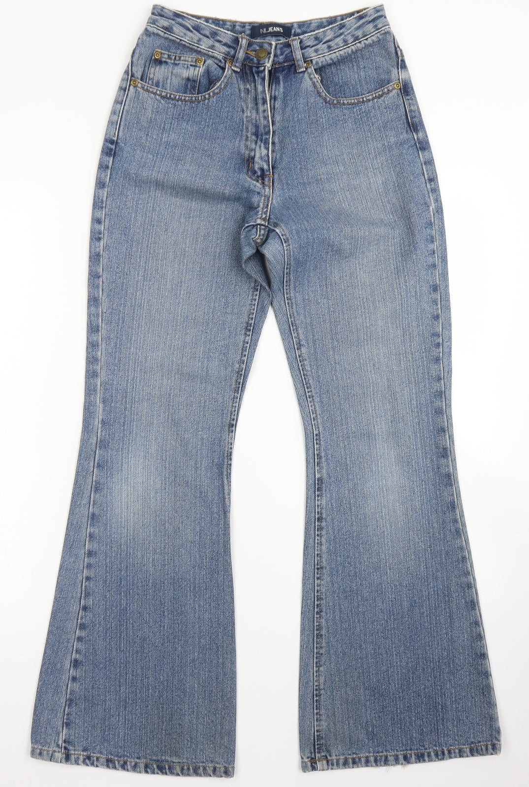 NL Jeans Womens Blue  Cotton Flared Jeans Size 8 L28 in Regular Button