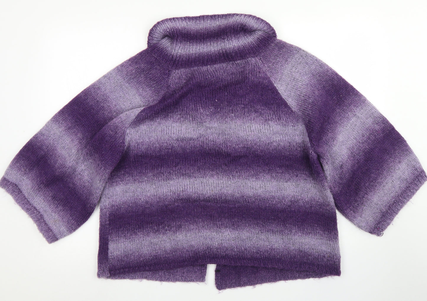 BM Collection Womens Purple Collared  Acrylic Cardigan Jumper Size 16