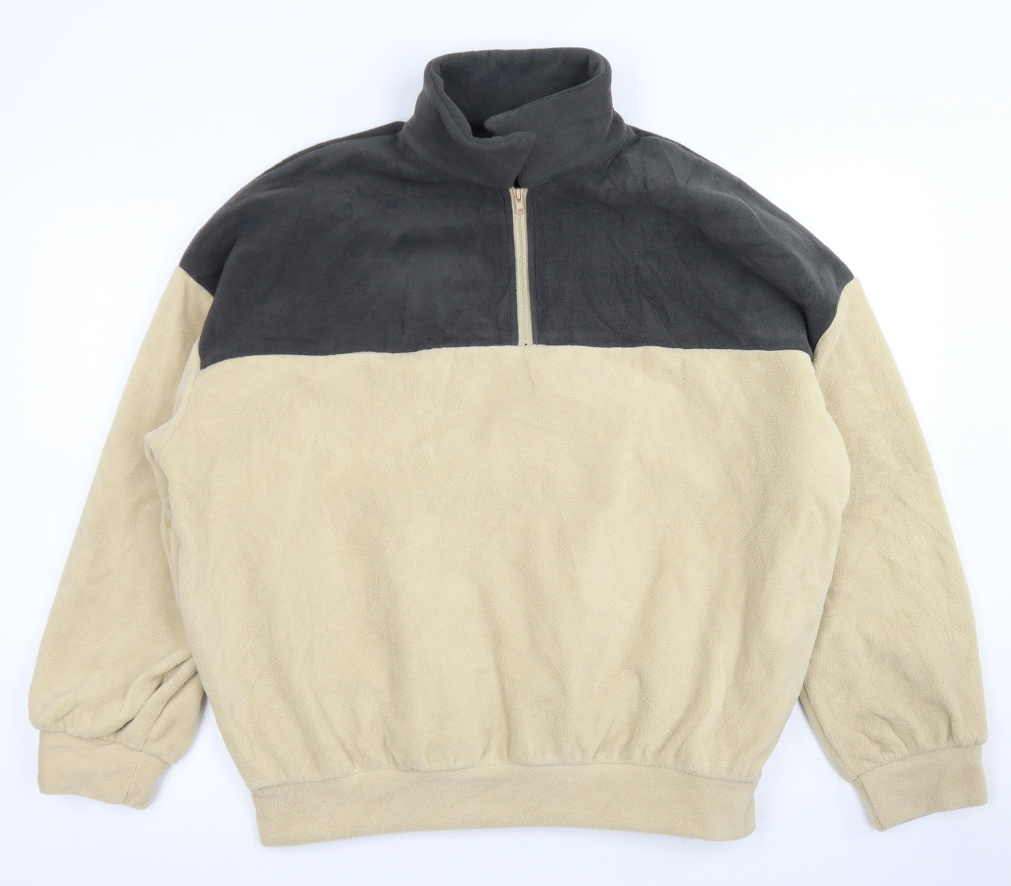 Dazy Womens Brown Colourblock Polyester Pullover Sweatshirt Size L  Zip