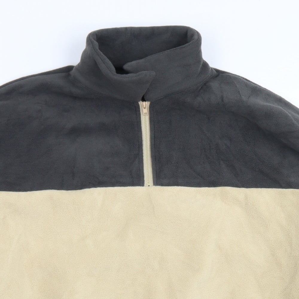 Dazy Womens Brown Colourblock Polyester Pullover Sweatshirt Size L  Zip