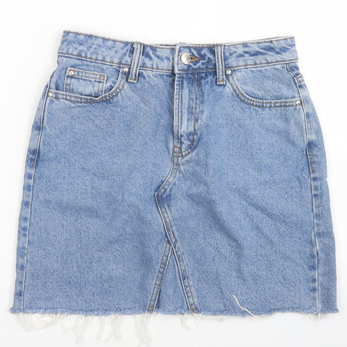 Denim Co Womens Blue  Cotton A-Line Skirt Size 6   Button