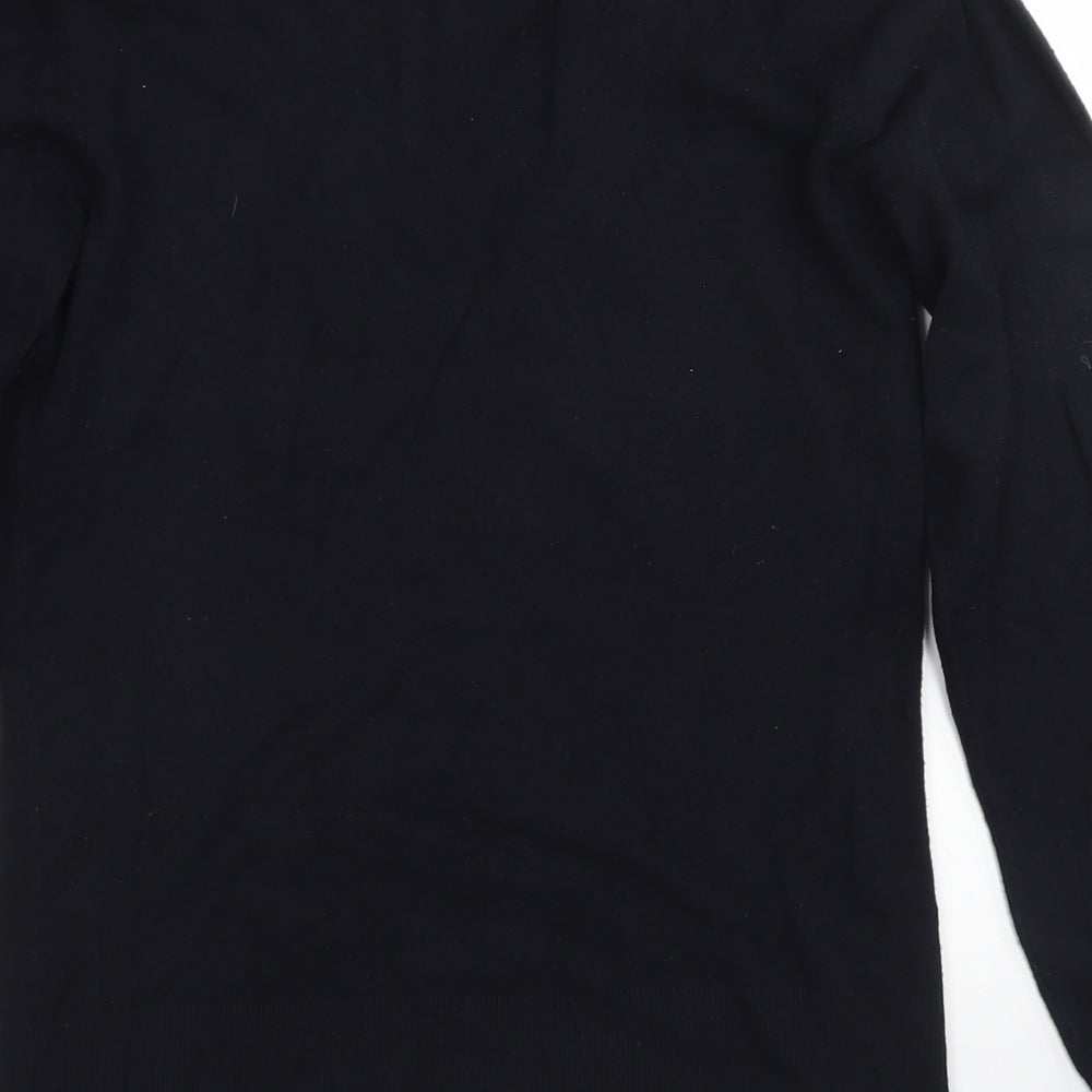 Long Tall Sally Womens Blue  Viscose Basic T-Shirt Size M V-Neck