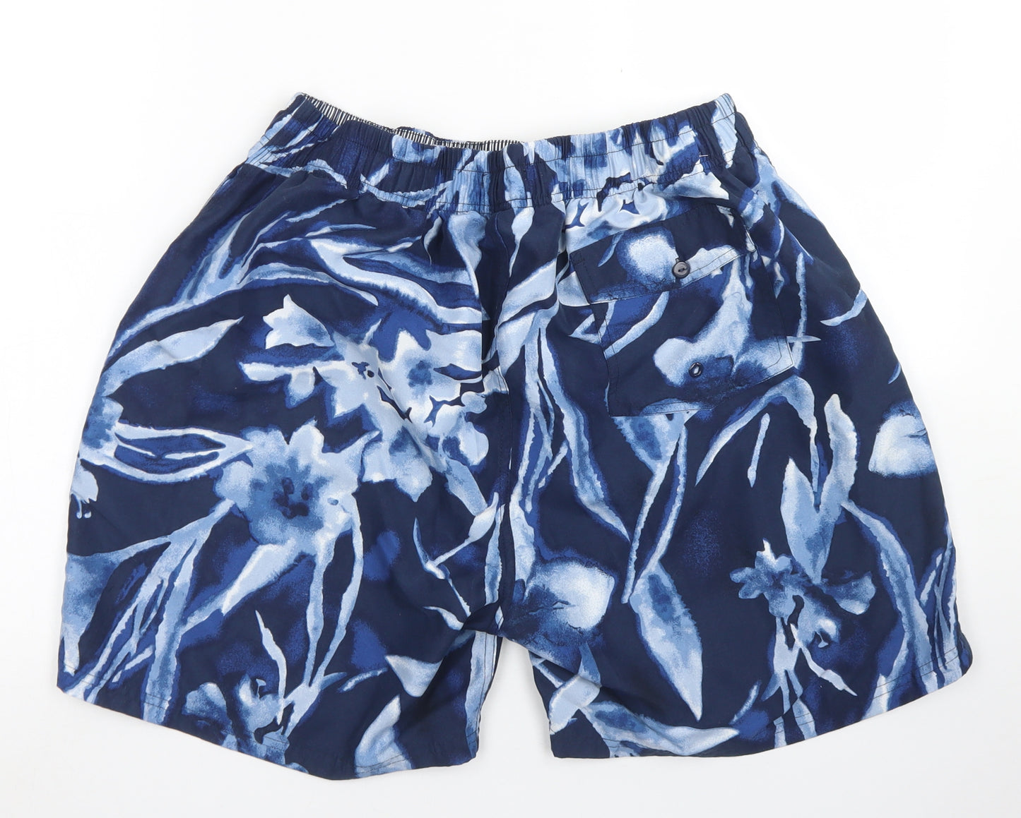 Endless Summer Mens Blue Floral Polyester Athletic Shorts Size 2XL  Regular Drawstring