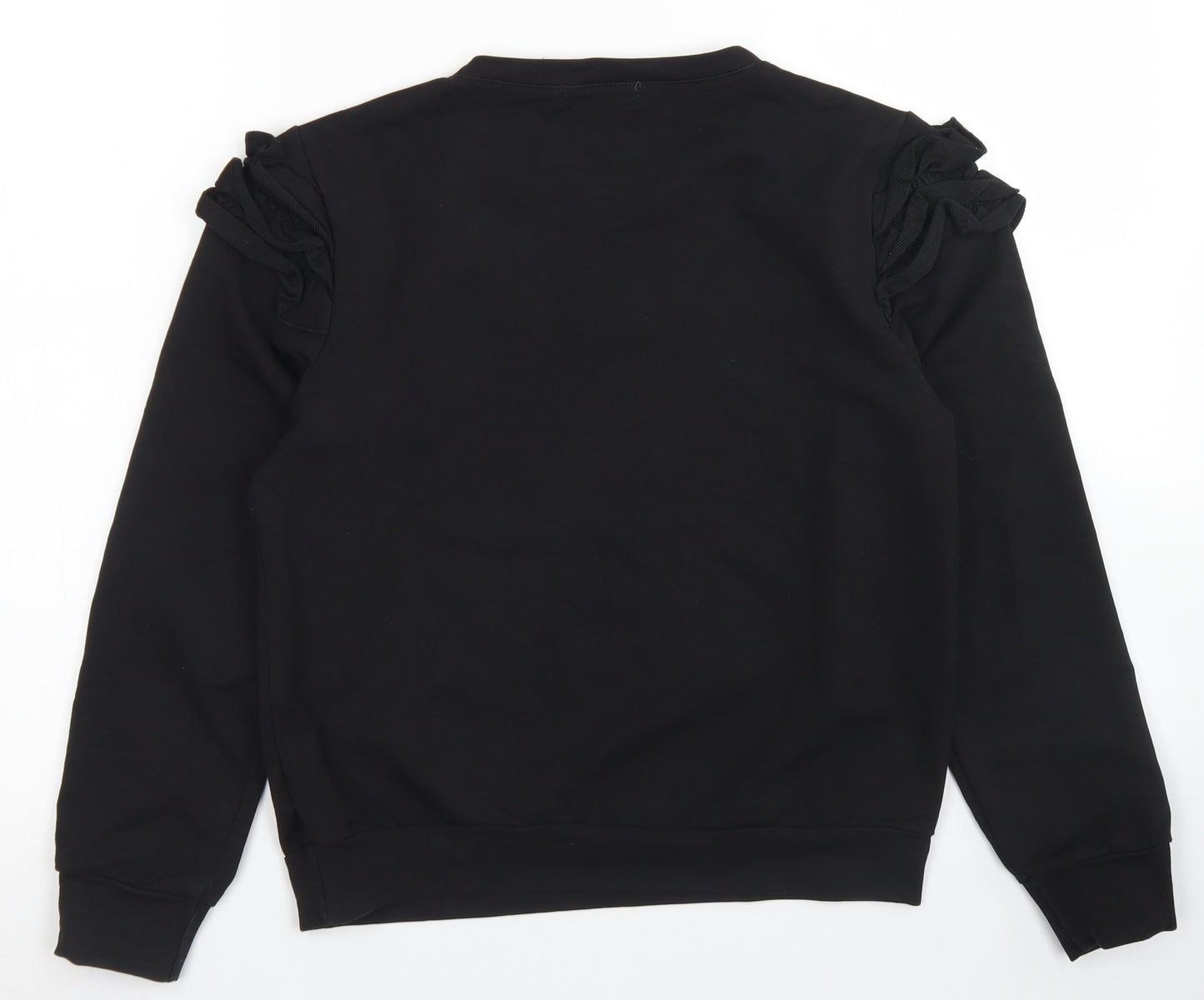 Yu & Me Womens Black  Cotton Pullover Sweatshirt Size S