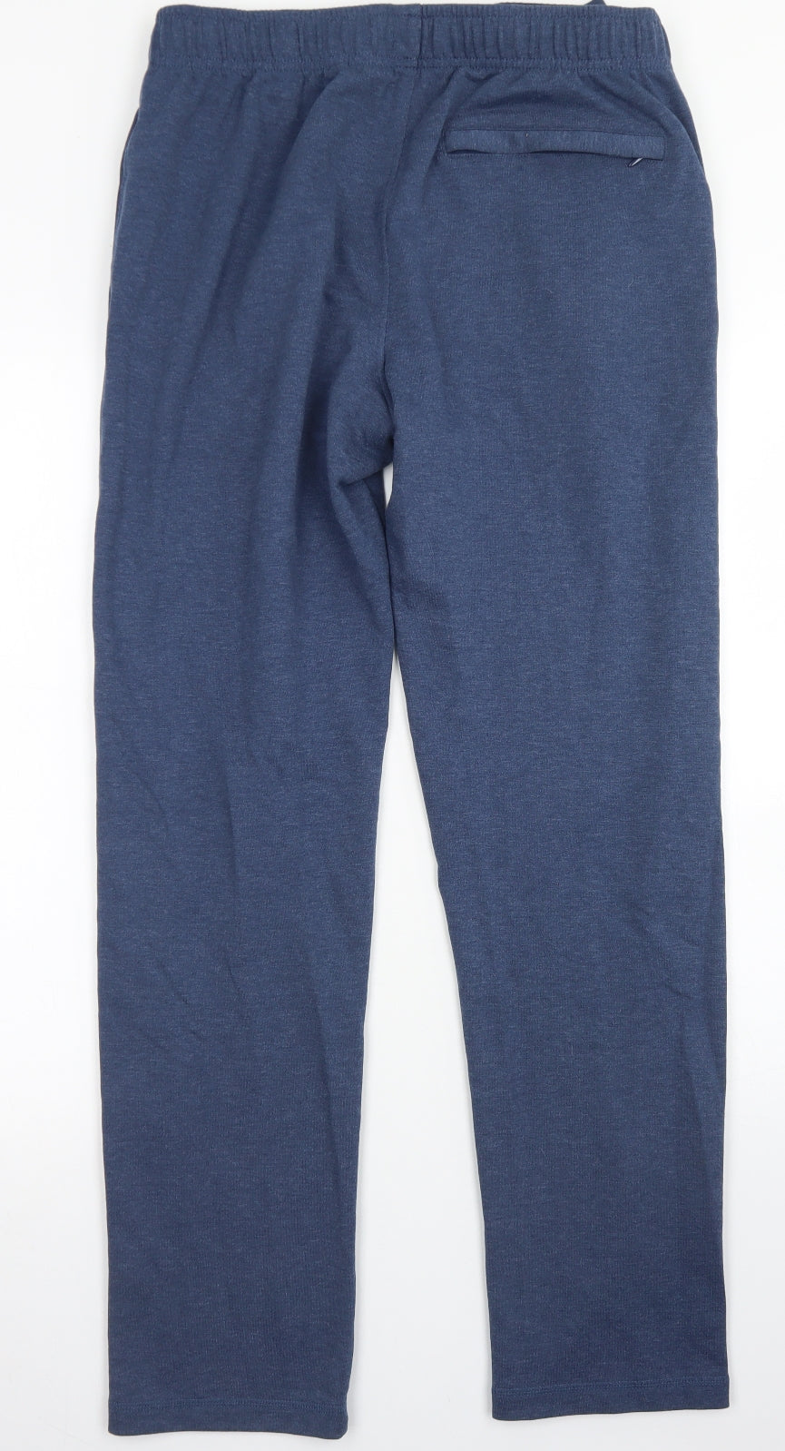 M&S Mens Blue  Cotton Jogger Trousers Size 32 in L30 in Regular Drawstring
