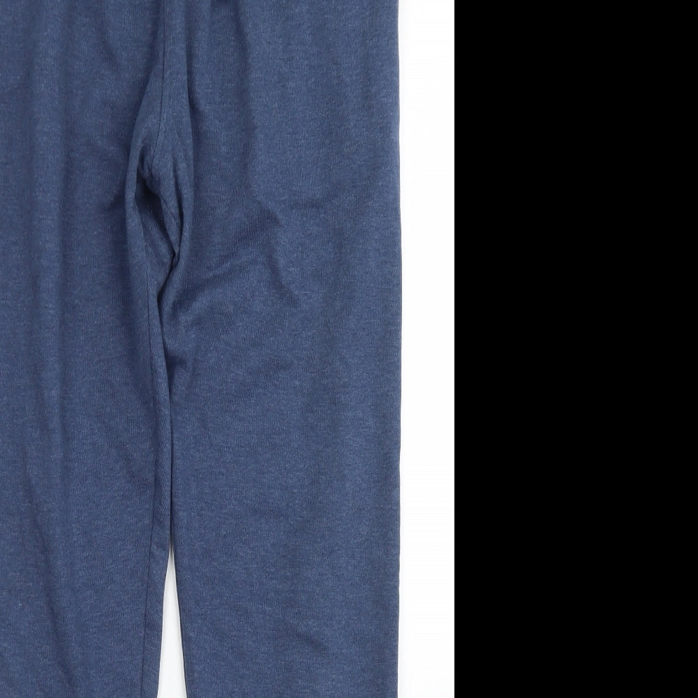 M&S Mens Blue  Cotton Jogger Trousers Size 32 in L30 in Regular Drawstring