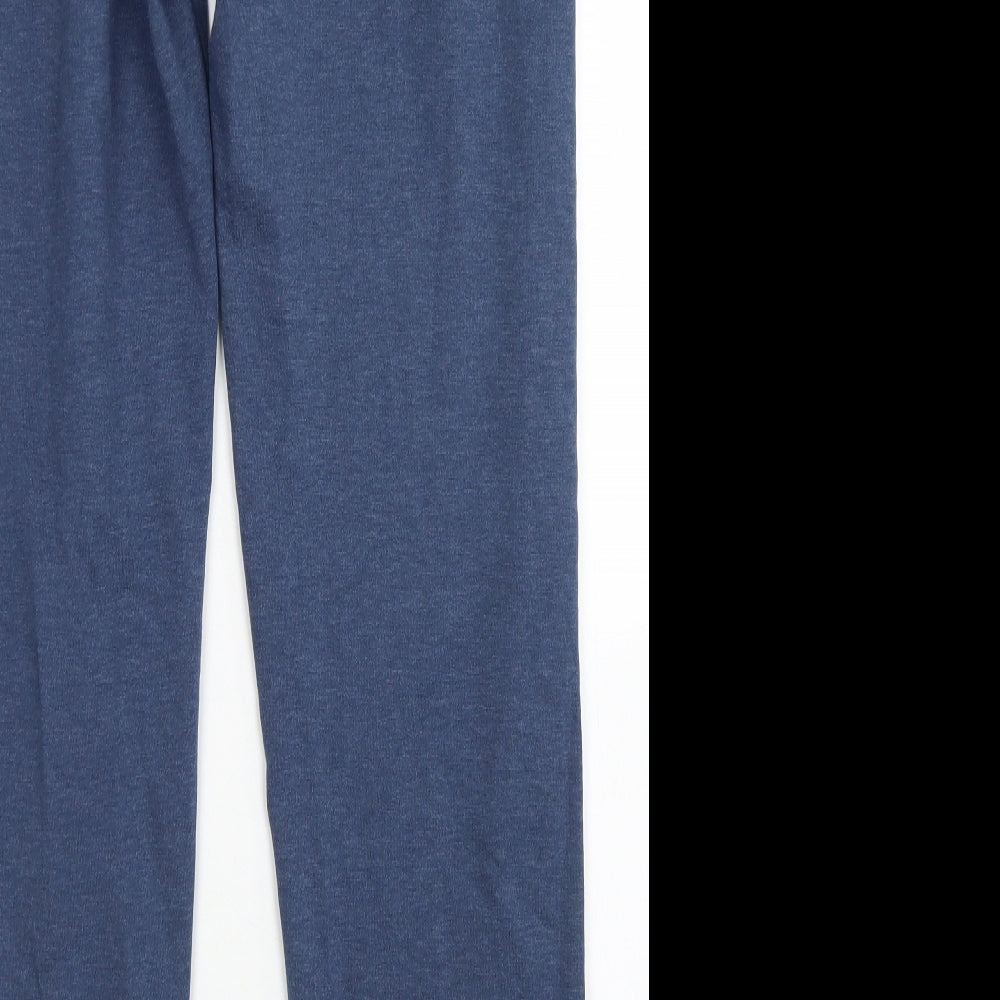 M&S Mens Blue  Cotton Jogger Trousers Size 32 in L30 in Regular Drawstring