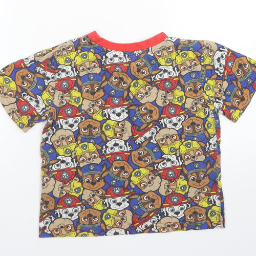 Character.Com Boys Blue Spotted Cotton Basic T-Shirt Size 5 Years Crew Neck  - Paw Patrol