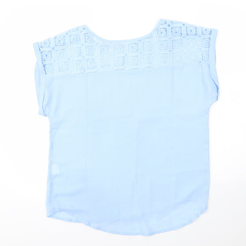 SheIn Womens Blue  Polyester Basic Blouse Size M Round Neck
