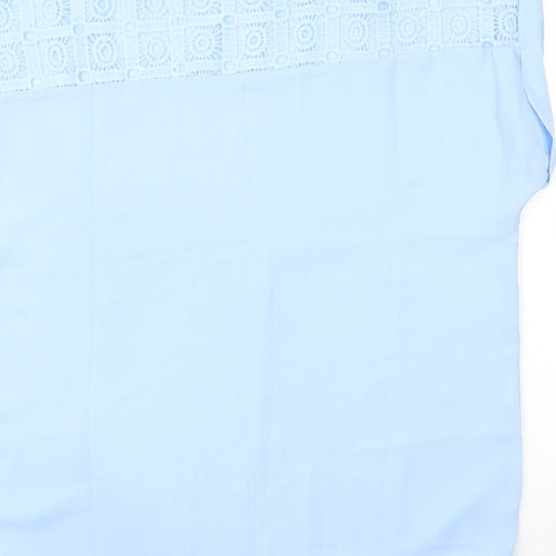 SheIn Womens Blue  Polyester Basic Blouse Size M Round Neck