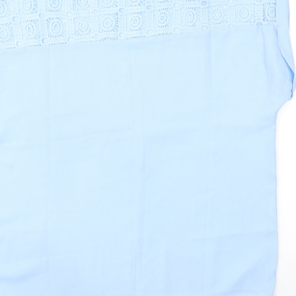SheIn Womens Blue  Polyester Basic Blouse Size M Round Neck