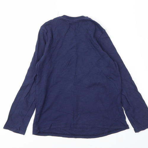 George Girls Blue  Cotton Basic T-Shirt Size 8 Years Round Neck  - Christmas