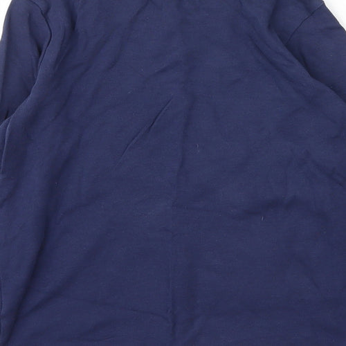George Girls Blue  Cotton Basic T-Shirt Size 8 Years Round Neck  - Christmas