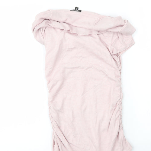 Express Womens Pink  Nylon Basic Blouse Size XS Cowl Neck