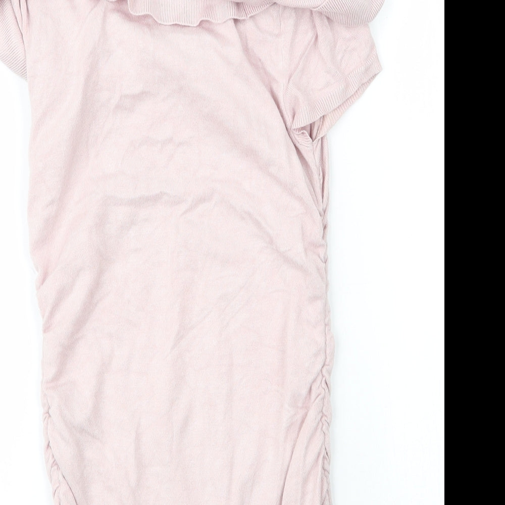 Express Womens Pink  Nylon Basic Blouse Size XS Cowl Neck
