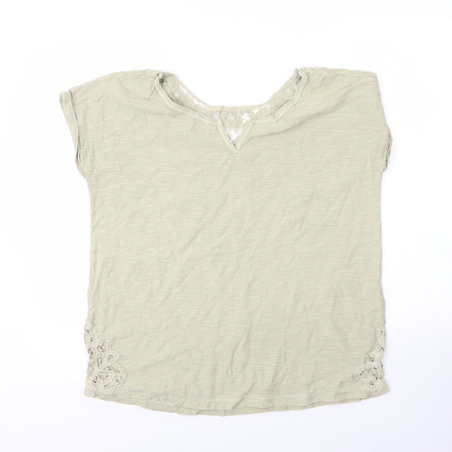NEXT Womens Green  Cotton Basic T-Shirt Size 12 Round Neck