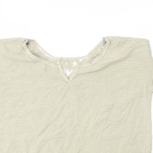 NEXT Womens Green  Cotton Basic T-Shirt Size 12 Round Neck