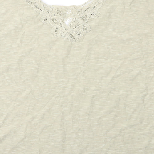 NEXT Womens Green  Cotton Basic T-Shirt Size 12 Round Neck