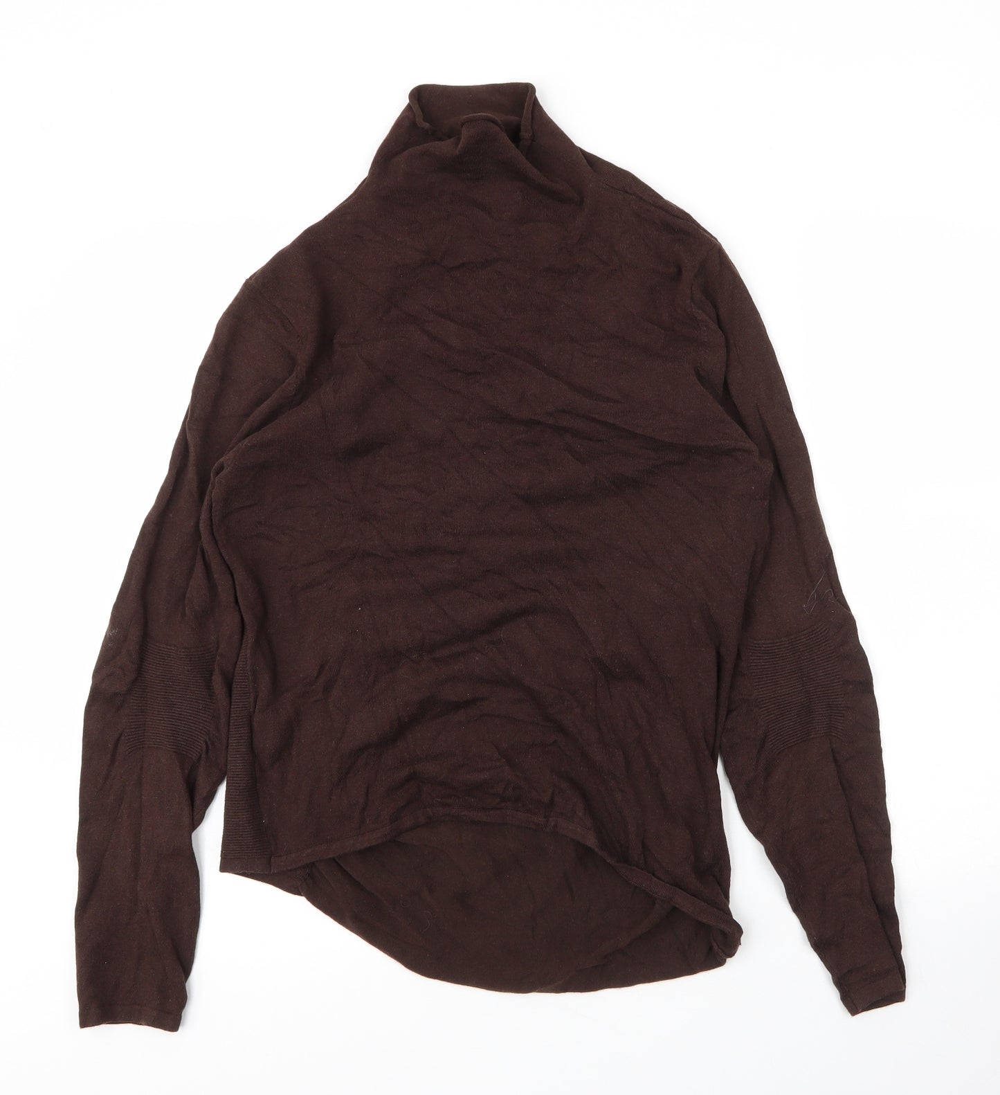River Island Womens Brown Mock Neck  Viscose Pullover Jumper Size 16