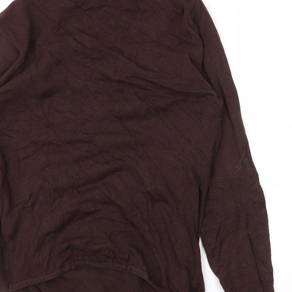 River Island Womens Brown Mock Neck  Viscose Pullover Jumper Size 16