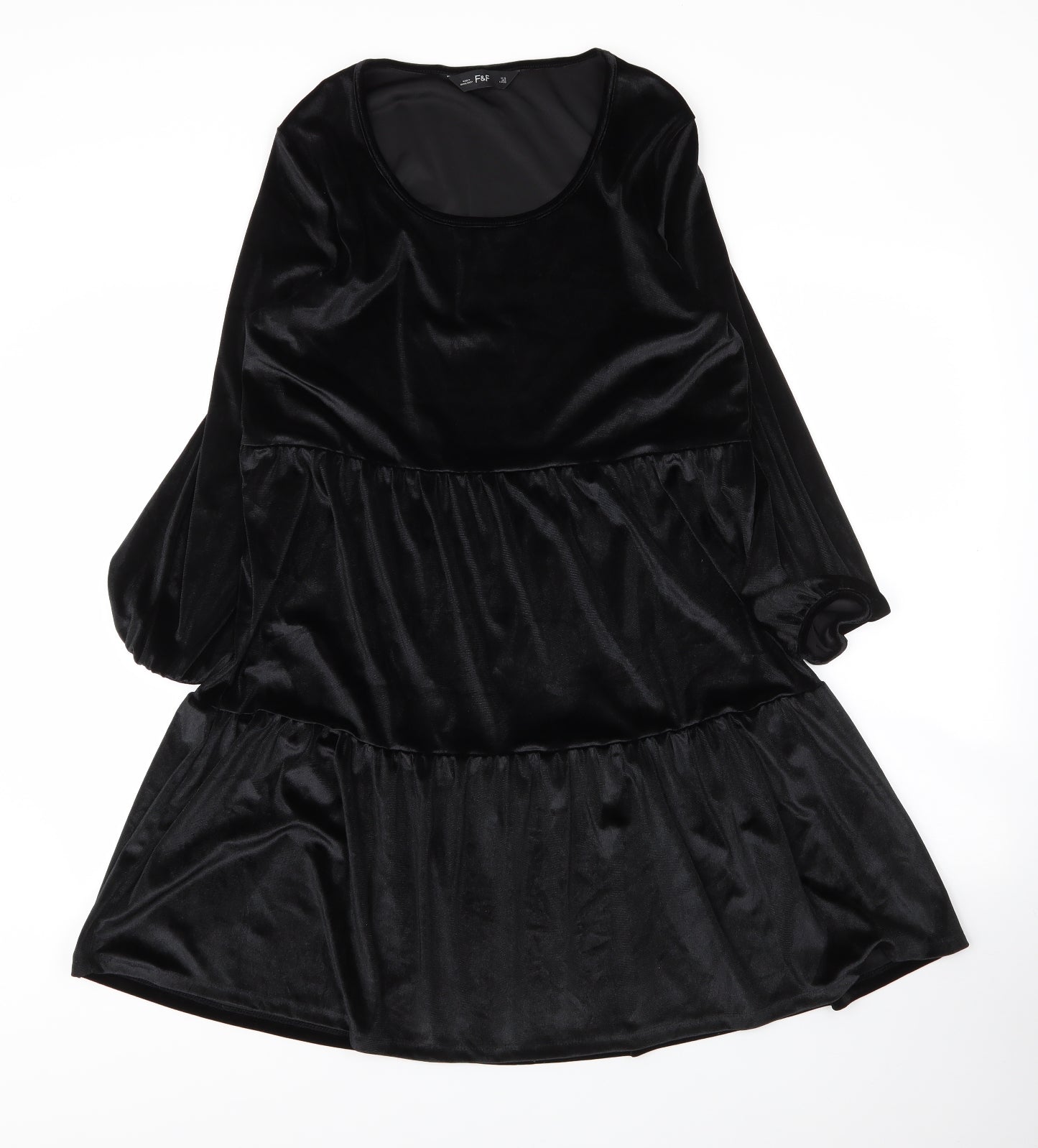 F&F Womens Black  Polyester A-Line  Size 10  Scoop Neck