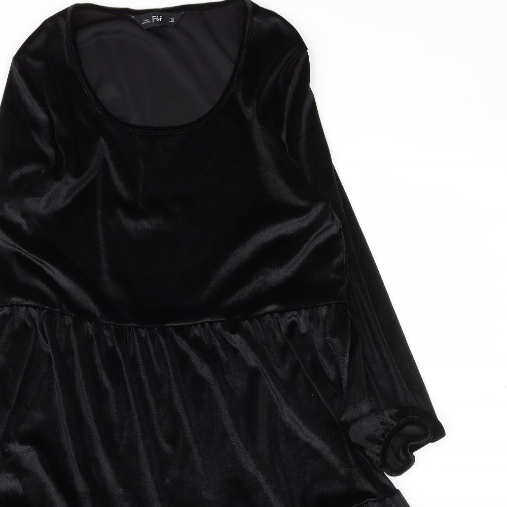 F&F Womens Black  Polyester A-Line  Size 10  Scoop Neck