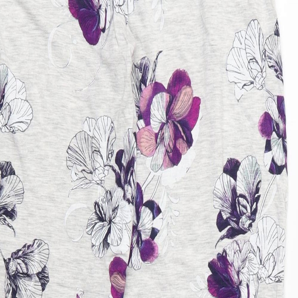 George Womens Grey Floral Viscose Chemise Pyjama Pants Size 12