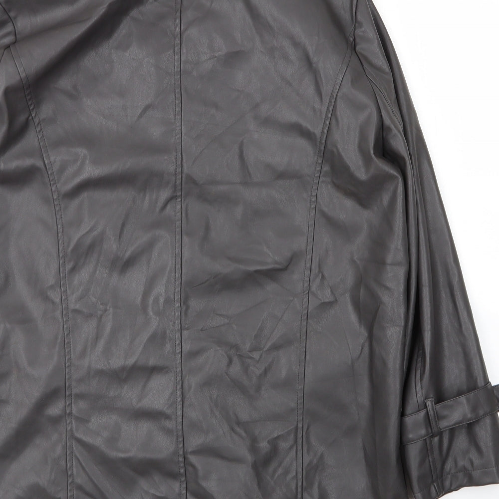 Nasty Gal Womens Grey   Military Jacket Coat Size 8  Button