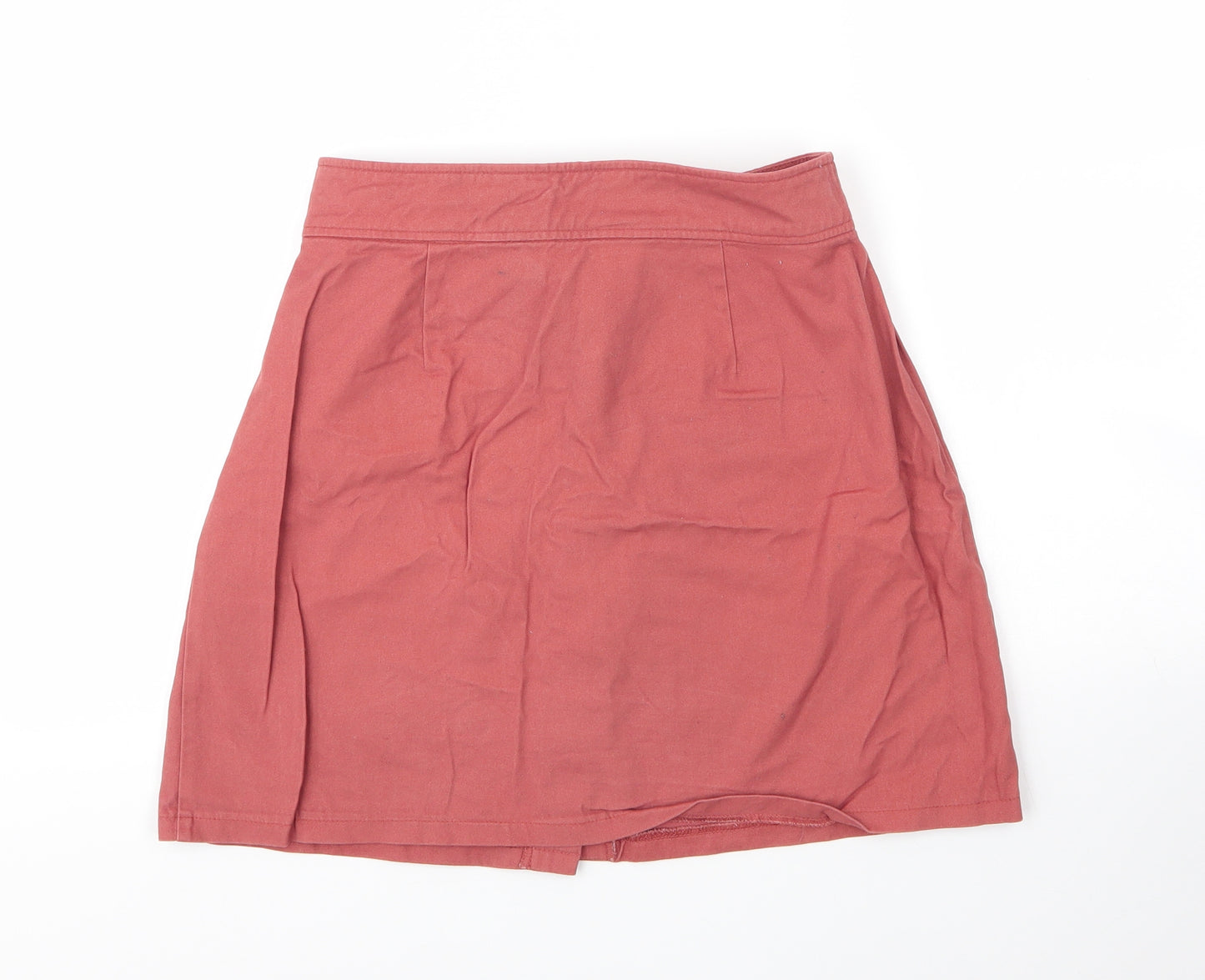 Primark Womens Pink  Cotton A-Line Skirt Size 12   Button